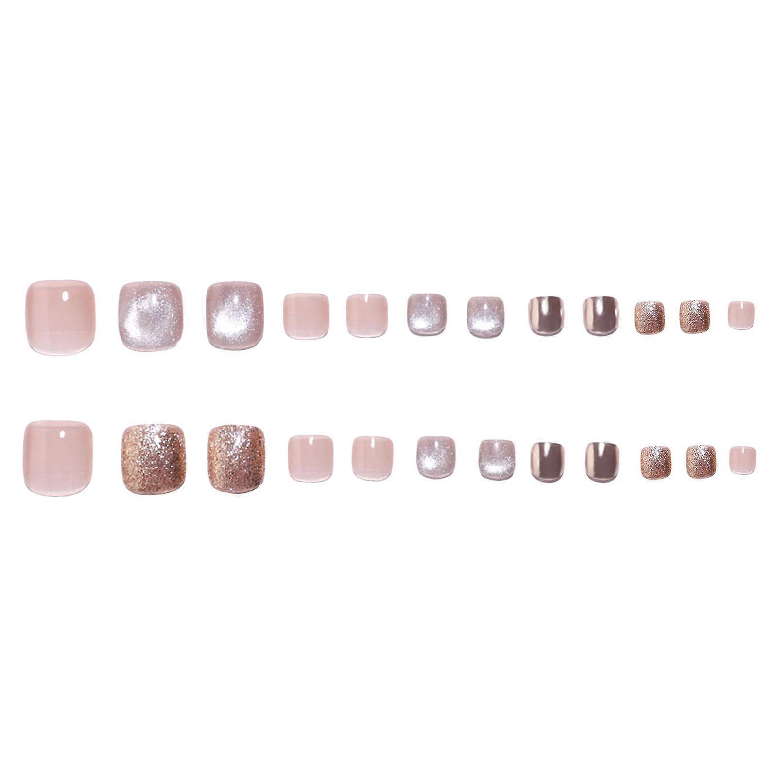 Unhas postiças douradas com decoração de olho de gato com unhas inofensivas e lisas para amantes de manicure e blogueiros de beleza