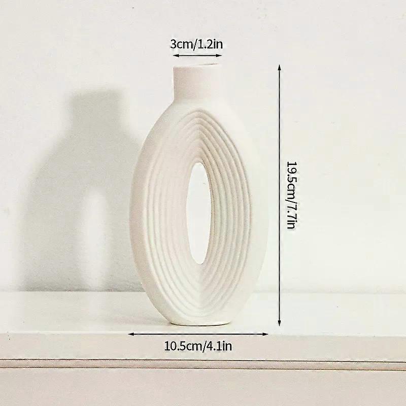 White Ceramic Vase Modern Decorative Vase for Pampas Grass Minimalist Flower Vases for Centerpiece Wedding Office Home Decor