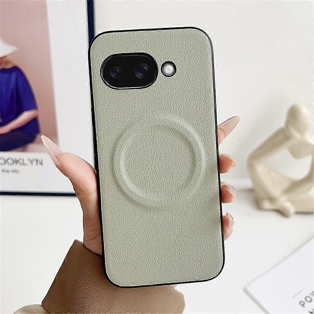 For Google Pixel 9a Case Compatible with MagSafe PU+TPU Phone Back Cover