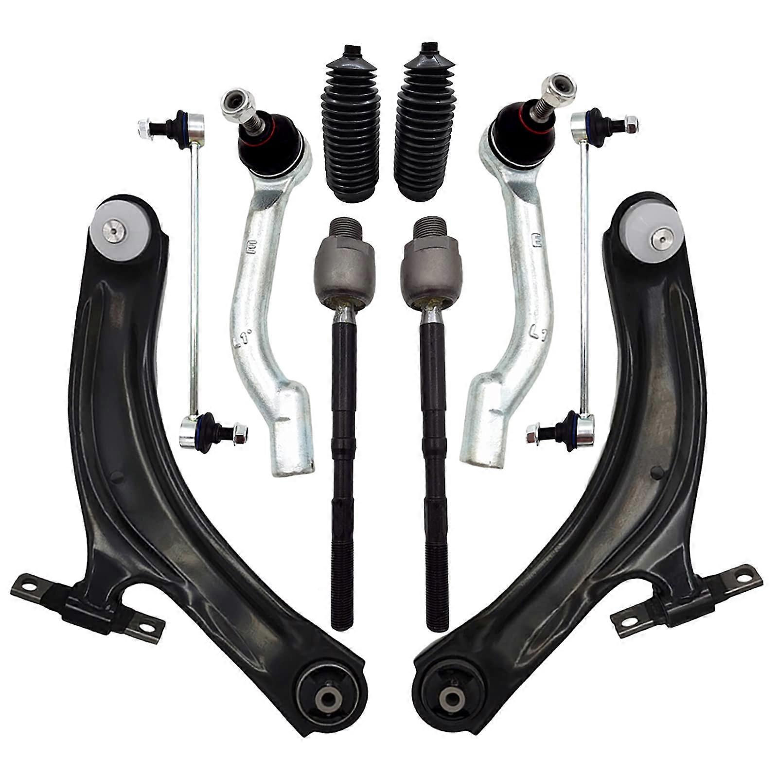 10Pcs Control Arm Suspension Kit with Ball Joints for 2008-2015 Nissan Rogue Front Lower Left Right Replacement