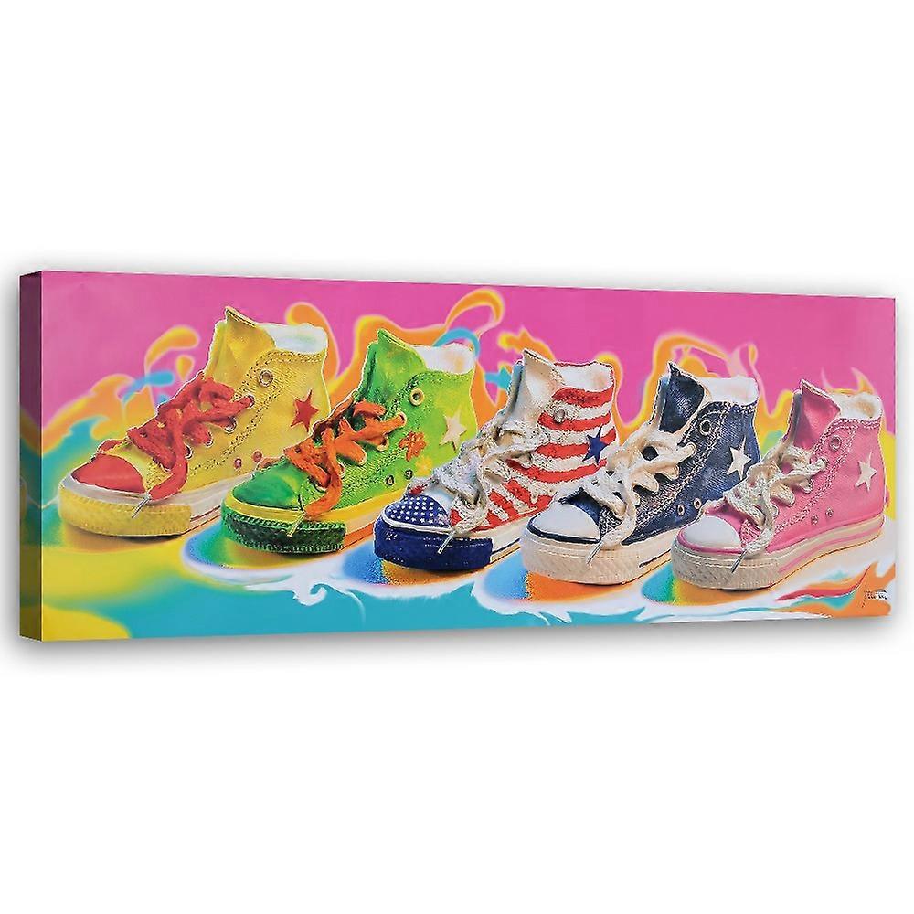 Impression sur toile, Baskets colorées - 120x40