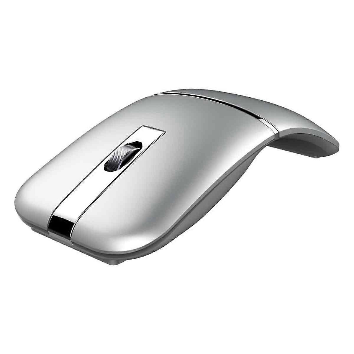 Bluetooth Wireless Curved Travel Mouse, Dual Mode Rotating Folding Mouse for Microsoft, Rechargeable Ultra-thin Portable Mouse for Laptop, Notebook, P