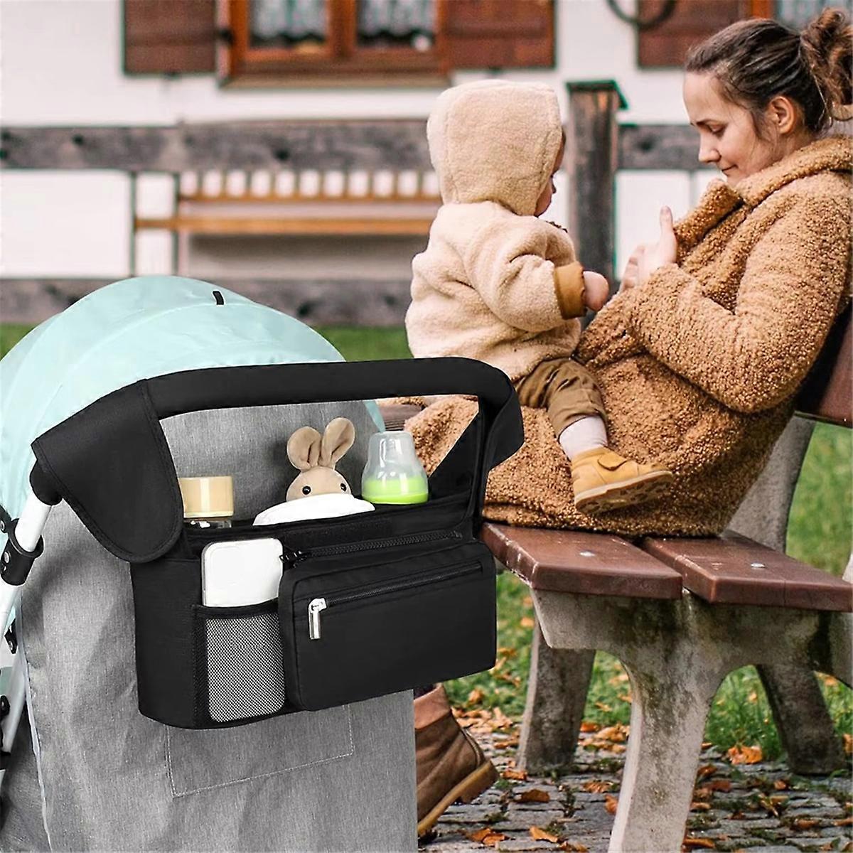 Universal Baby & Pet Stroller Organizer with Insulated Cup Holder