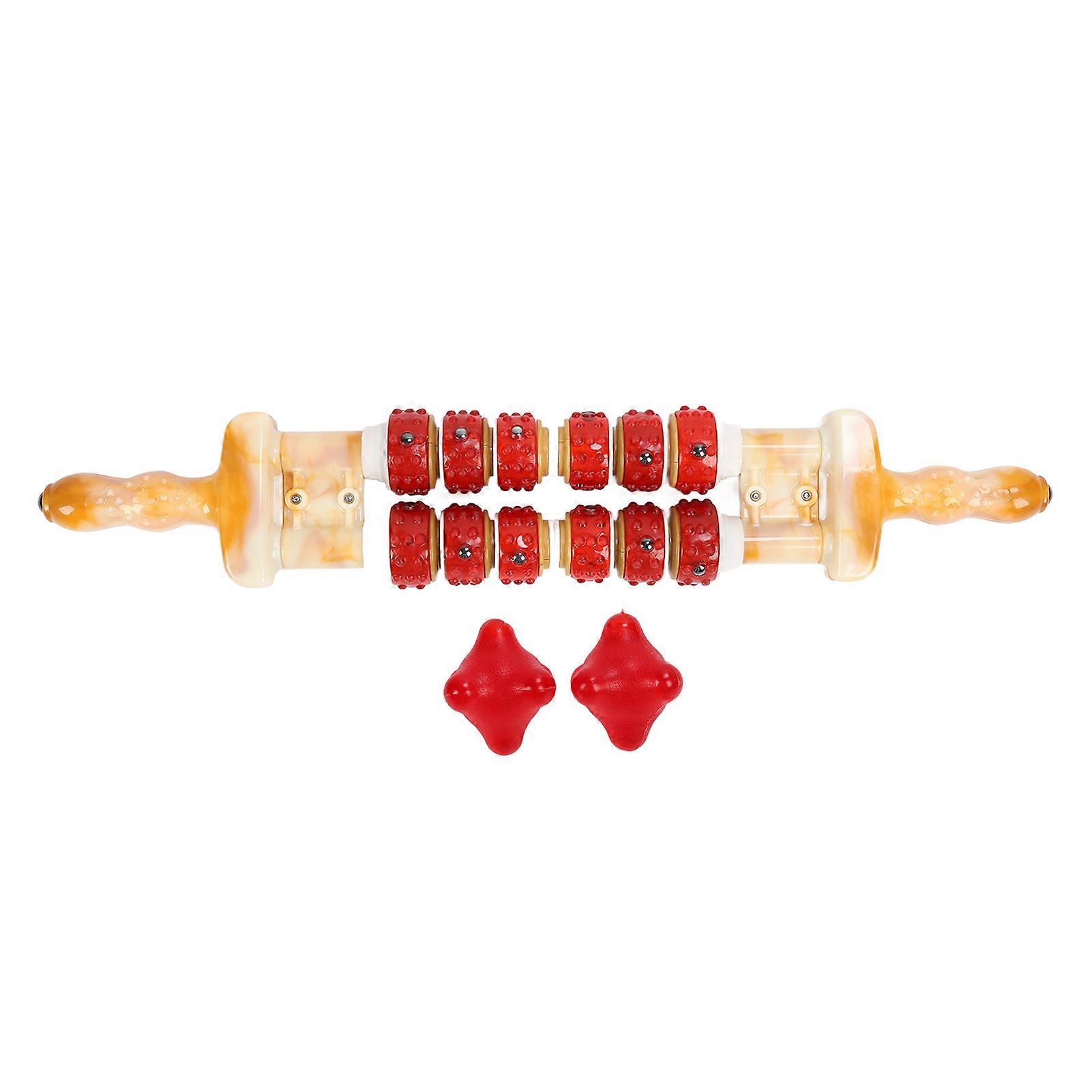 Manual Back s 2 Rows Trigger Points Massage Ball Roller for Back Hand Abdomen Neck