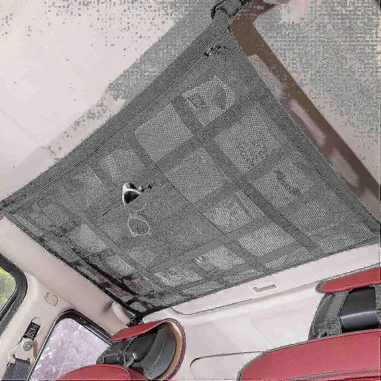 Upgrade Car Ceiling Cargo Mesh Bag, 80x55cm Reinforced Load Bearing And No Sagging Double Layer Mesh