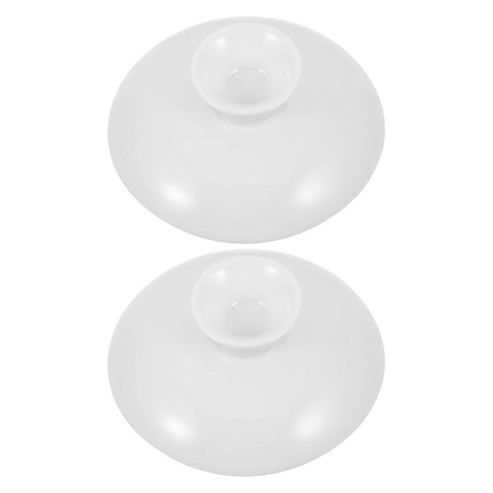 2 件通用陶瓷茶壶盖更换白色陶瓷茶壶盖茶壶盖厨房家庭餐厅