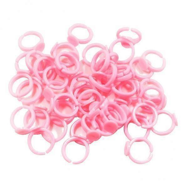 4-10pack 50 Pieces Pink Plastic Adjustable Kids Ring Base Findings GLUE ON Base