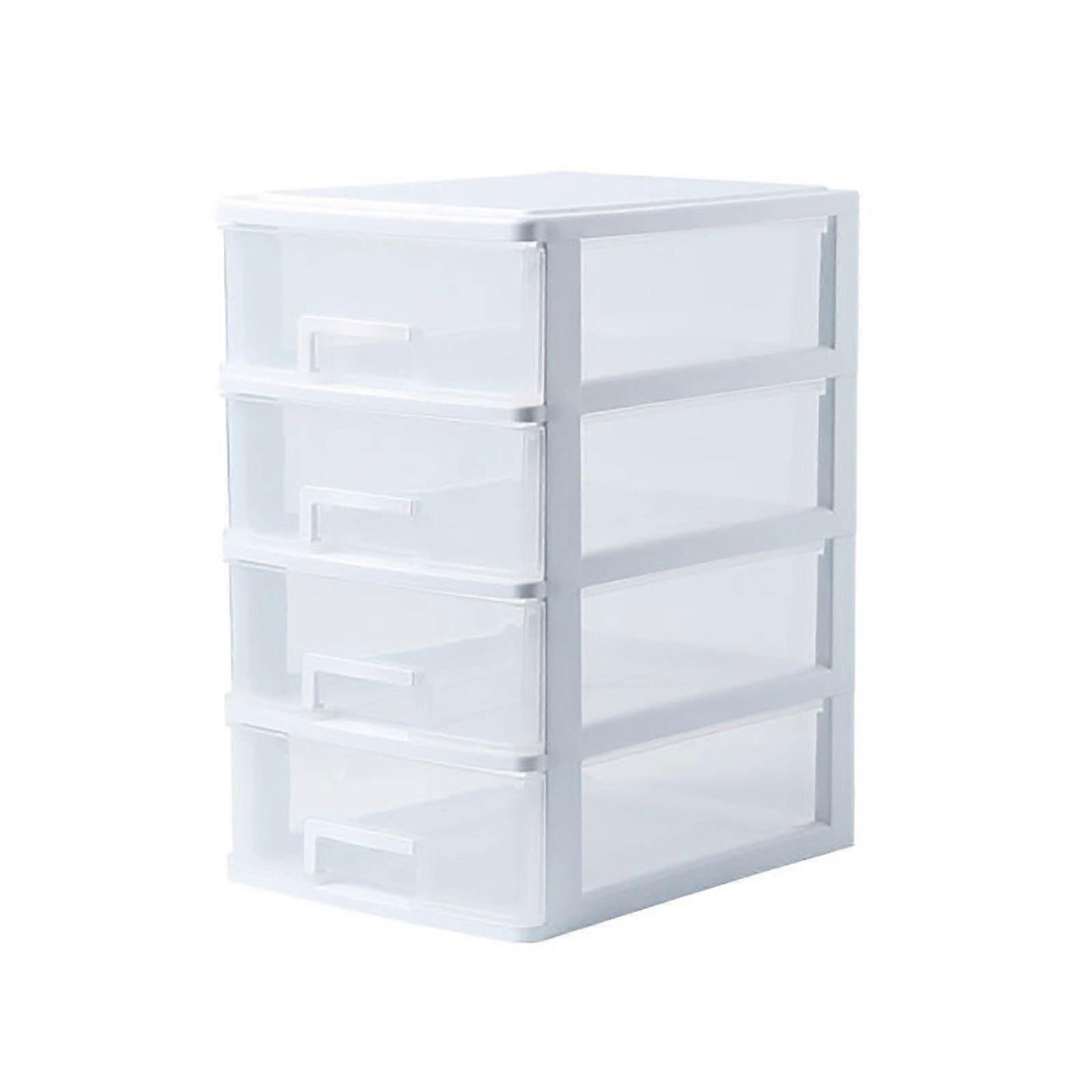 Desktop Filing Cabinet 2/3/4 Layer Drawer, Cosmetic Storage, File Cabinets, for Desktop Office Supplies, Vanity, Kitchen and Home. (4 Layers)