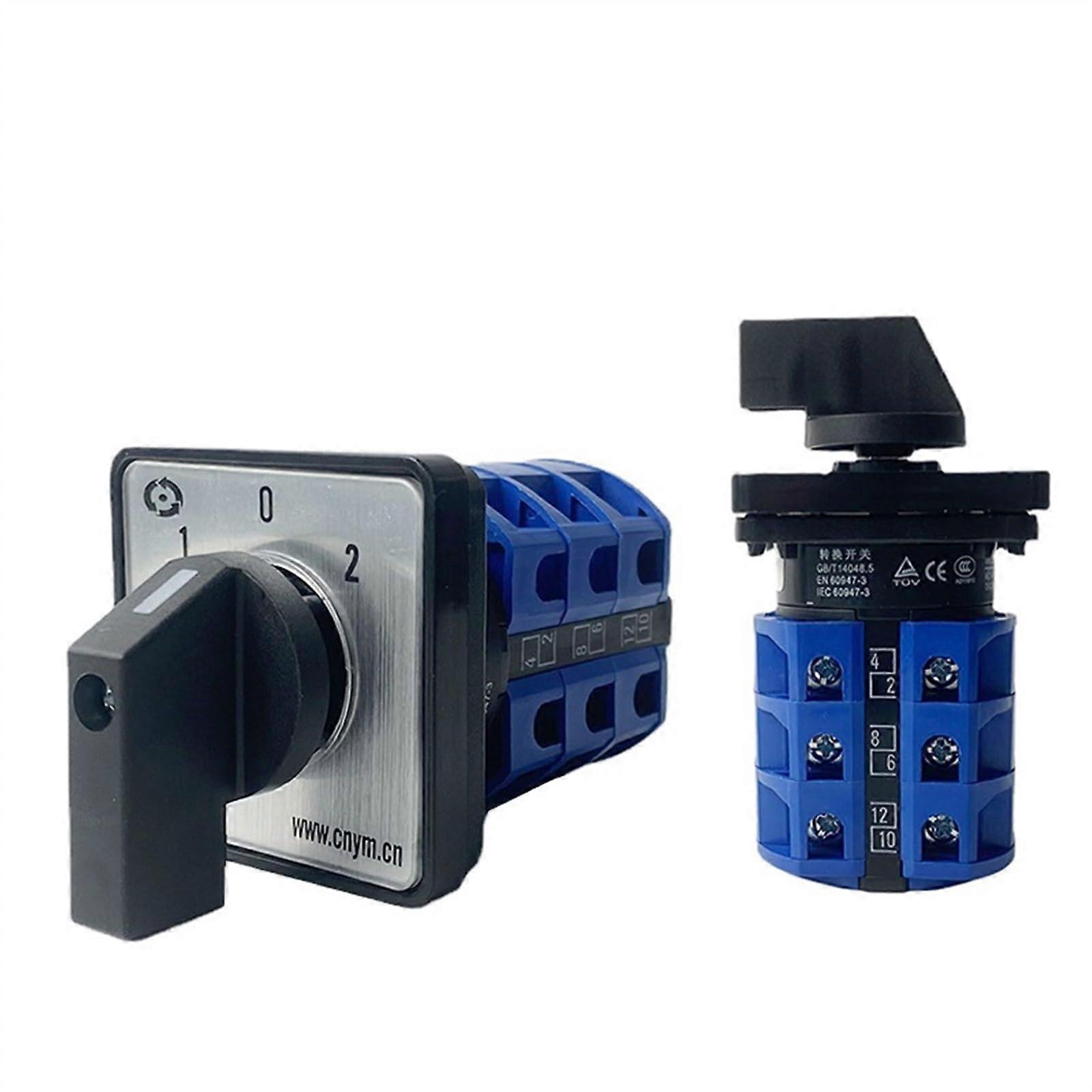 Electrical Rotary Cam Universal Changeover Switch Opotional Position 3 Levels 25A Silver Contact Gear Selector LW2625/3(102)