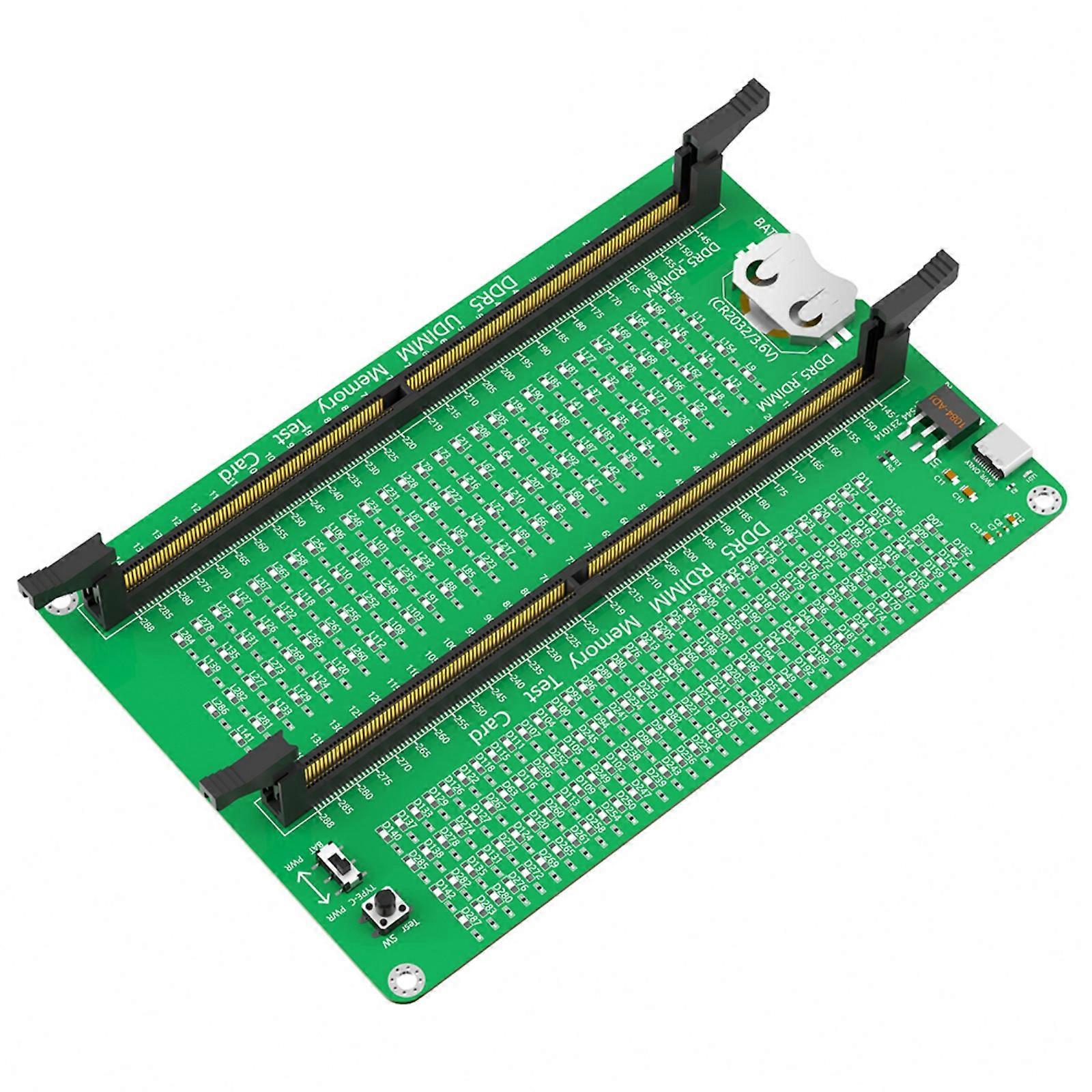 DDR5 RDIMM / UDIMM Speichertester, Desktop-Computer DDR5-Speichertestkarte mit LED-Anzeigen für Desktop-Computer DDR5