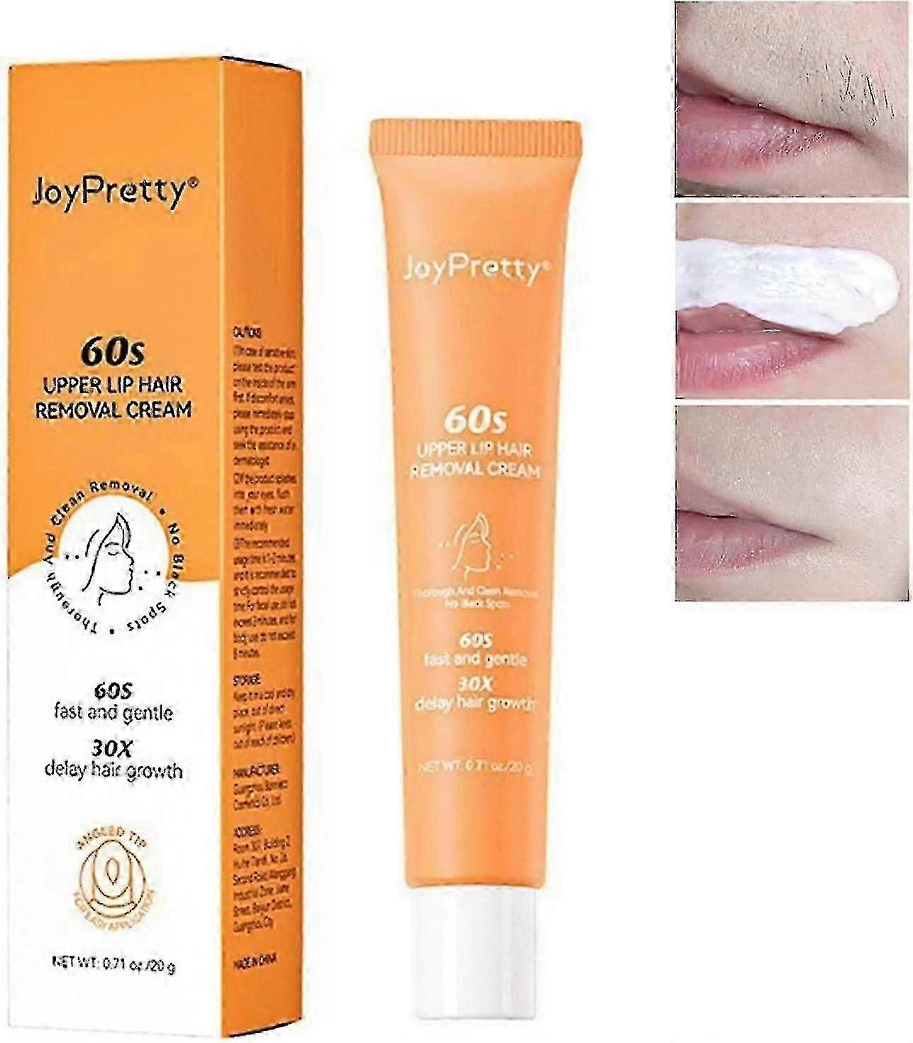 Facial Hair Removal Cream, Upper Lip Hair Removal, Extra Gentle Formula For Face, Painless Fast-Working for Face, Eyebrow, Upper Lip and Chin