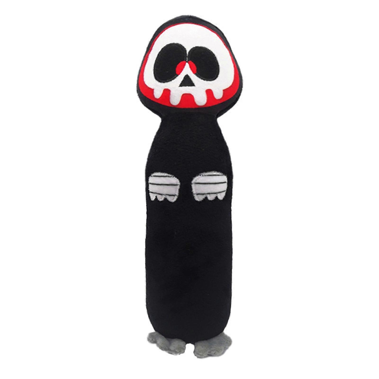 Chien Squeak Toy Puppy Toy Mignon Peluche Chew Toy pour chiens Dentition Doux Jouet Pour Animaux De Compagnie En Peluche Noir Dessin Animé En Forme De Mort