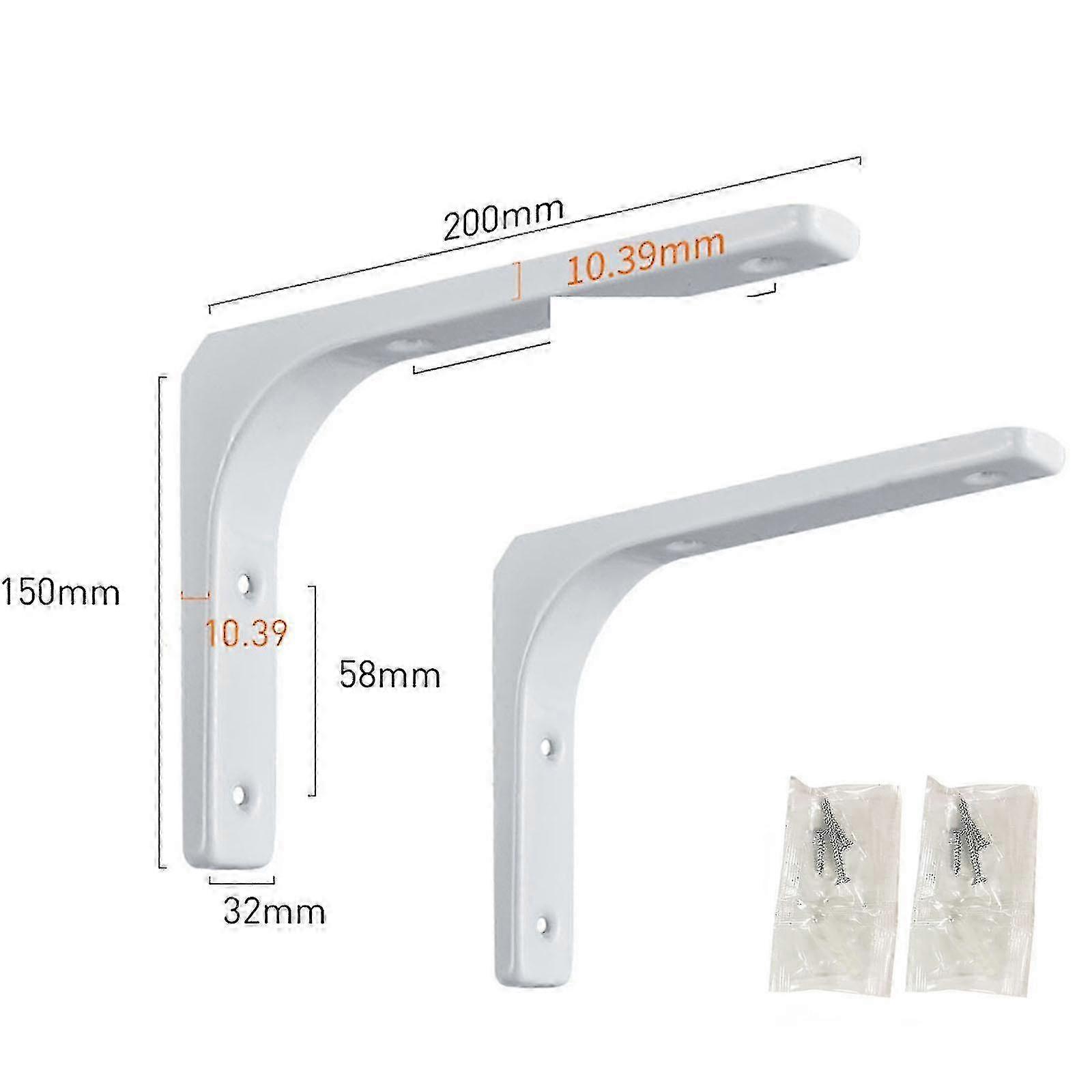 2 Pcs Right Angle Bracket Wall Mounted Float Shelf Brackets For Bookcases( Size,color : White-200*150 2025