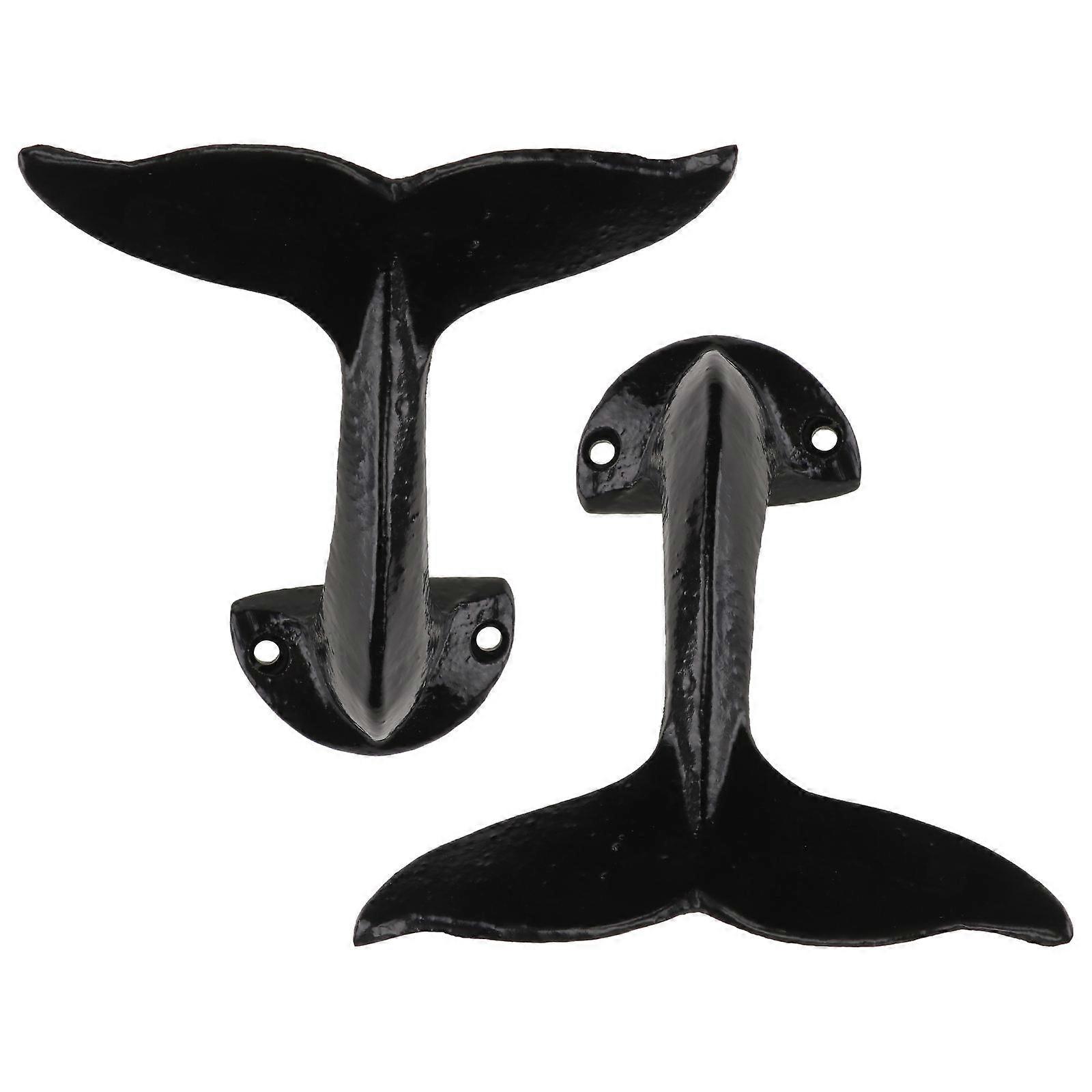 Whale Tail Wall Hook Iron Indoor Storage Hooks with 2Pcs Quantity