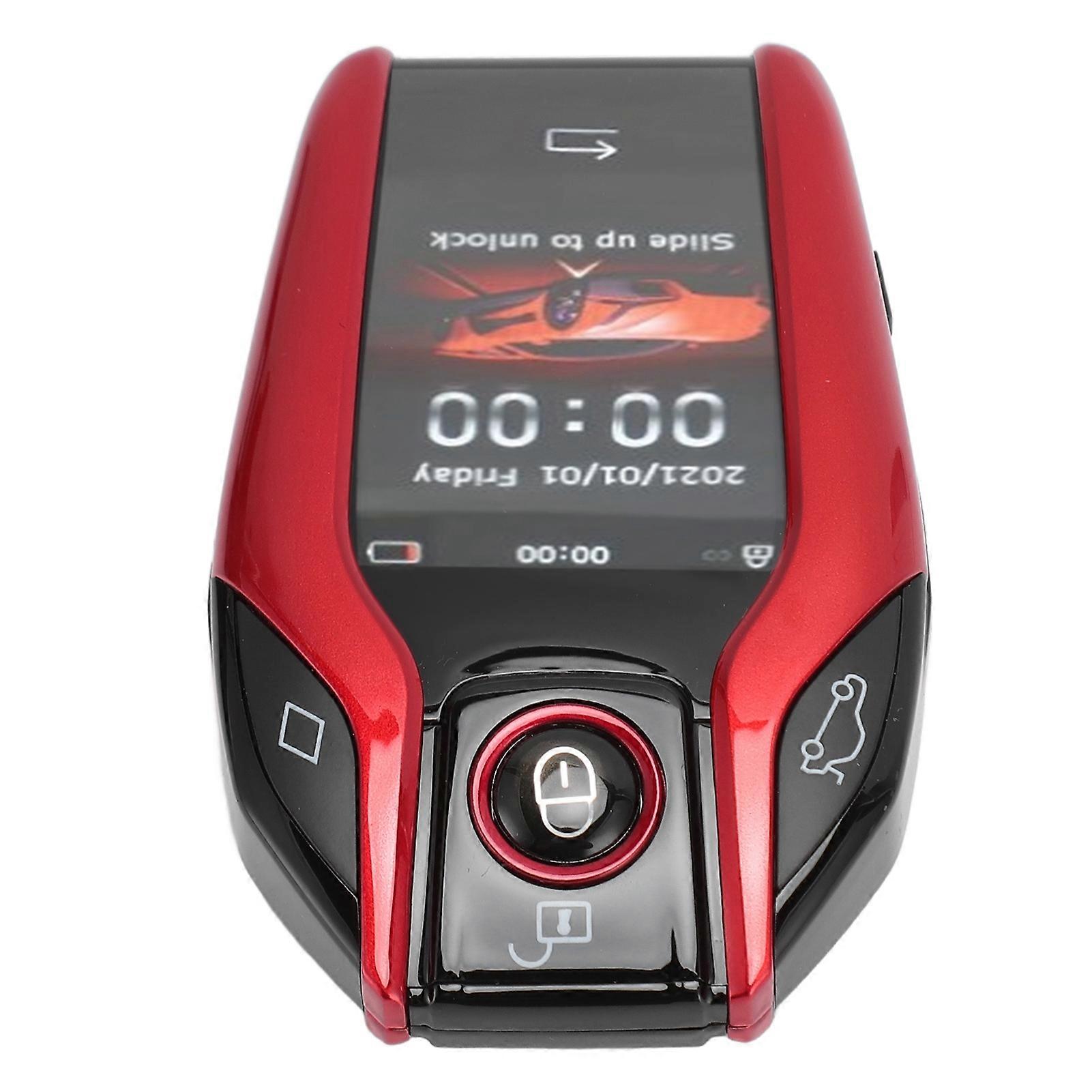 Car Smart Key Keyless Entry LCD Touch Screen Remote Control Key Anti Lost Car Key Fob for One Button Start Car Red 