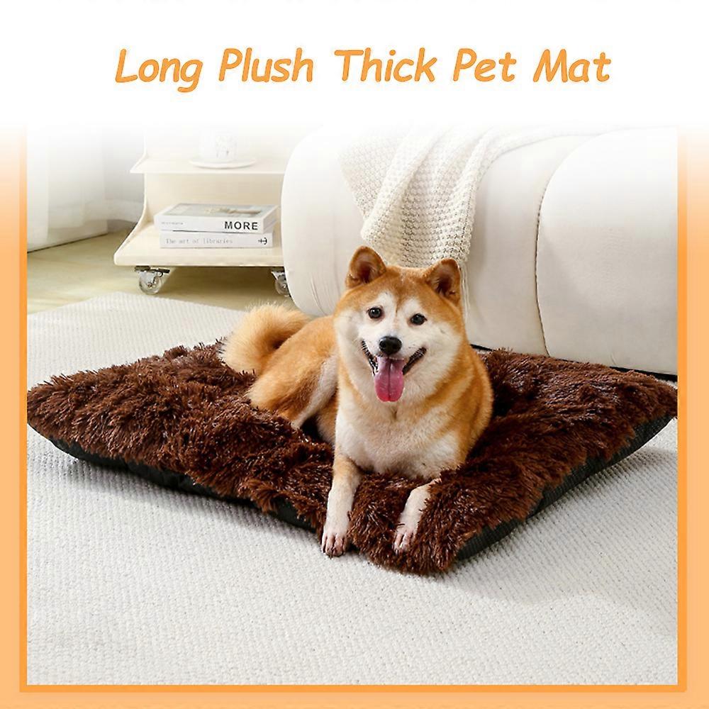 Cuccia per cani in peluche grande 80x55cm tappetino antiscivolo per animali domestici - grigio scuro