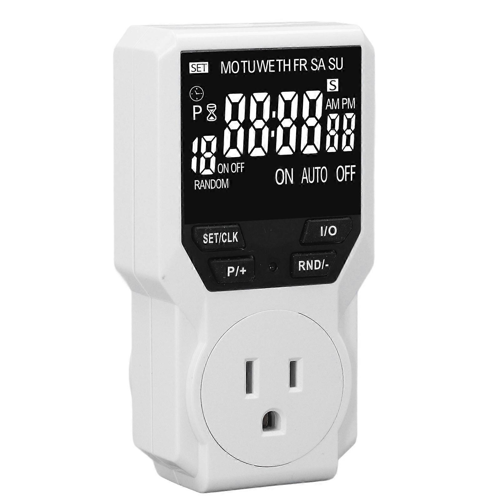 Outlet Timer Large VA Screen Multi Functional Countdown Short Cycle Timer Plug for Indoor US 120V 15A