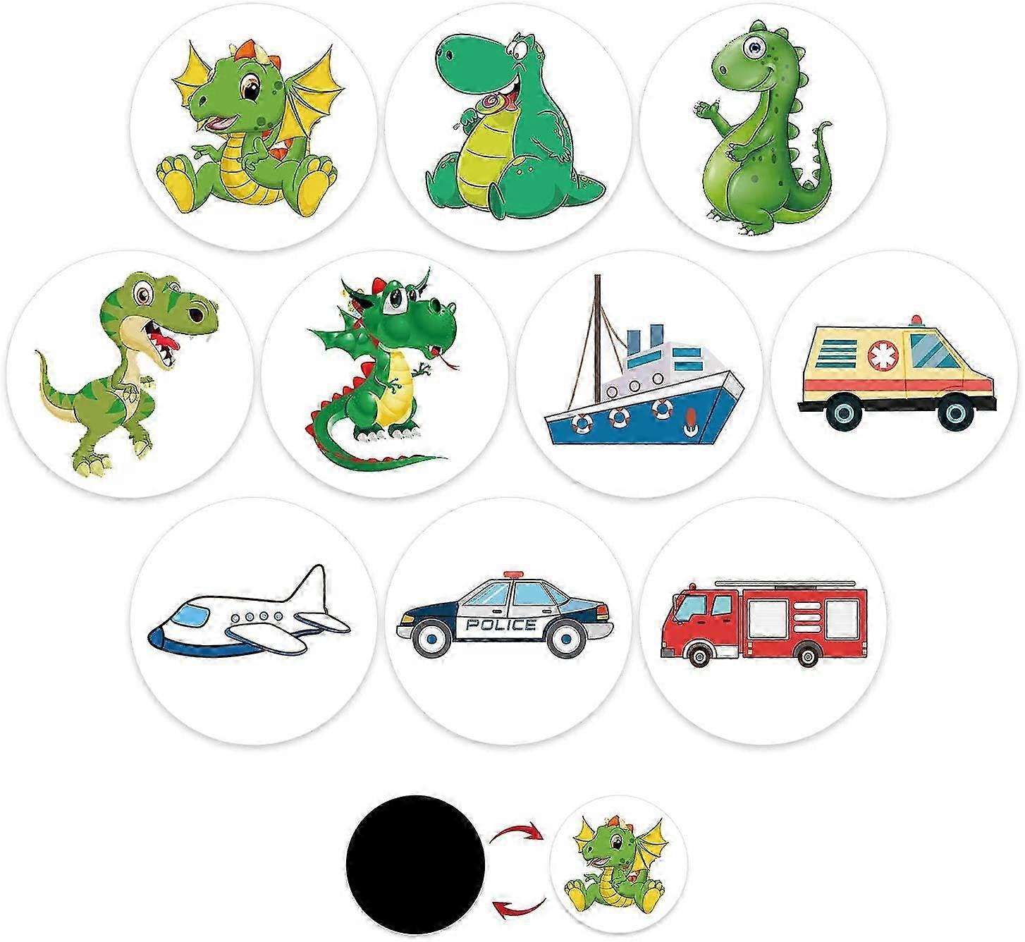 10pcs Reusable Fun Magic Stickers for Boys and Girls Potty Training Targets Stickers for Children