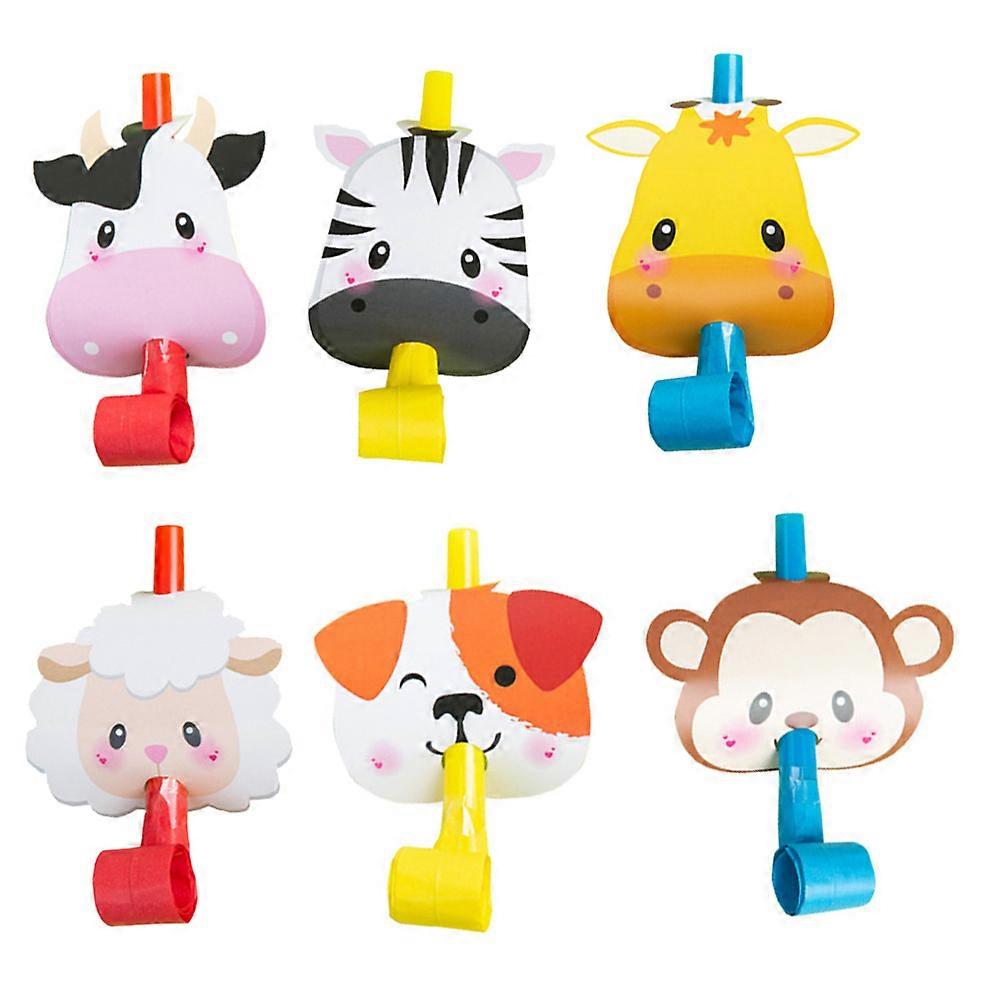 6pcs Animal Blowouts Whistles for Fun Party Favors – Safe Material, Engaging Design for Birthdays, School Events and Celebrations