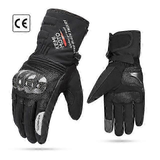 Winter Waterproof and Warm Motorcycle Gloves Suitable for Various Brands with Touchscreen Capability and Carbon Fiber Protection for Motorbi
