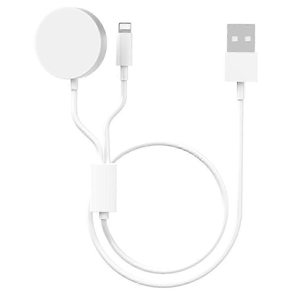 Wireless Charging Dock with ABS and Aluminum Alloy for Compatible Models and 8-pin 1m 2-in-1 Charging Cable