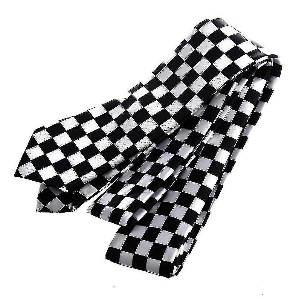 Homme Noir Blanc Cravate à carreaux Cravate Cravate