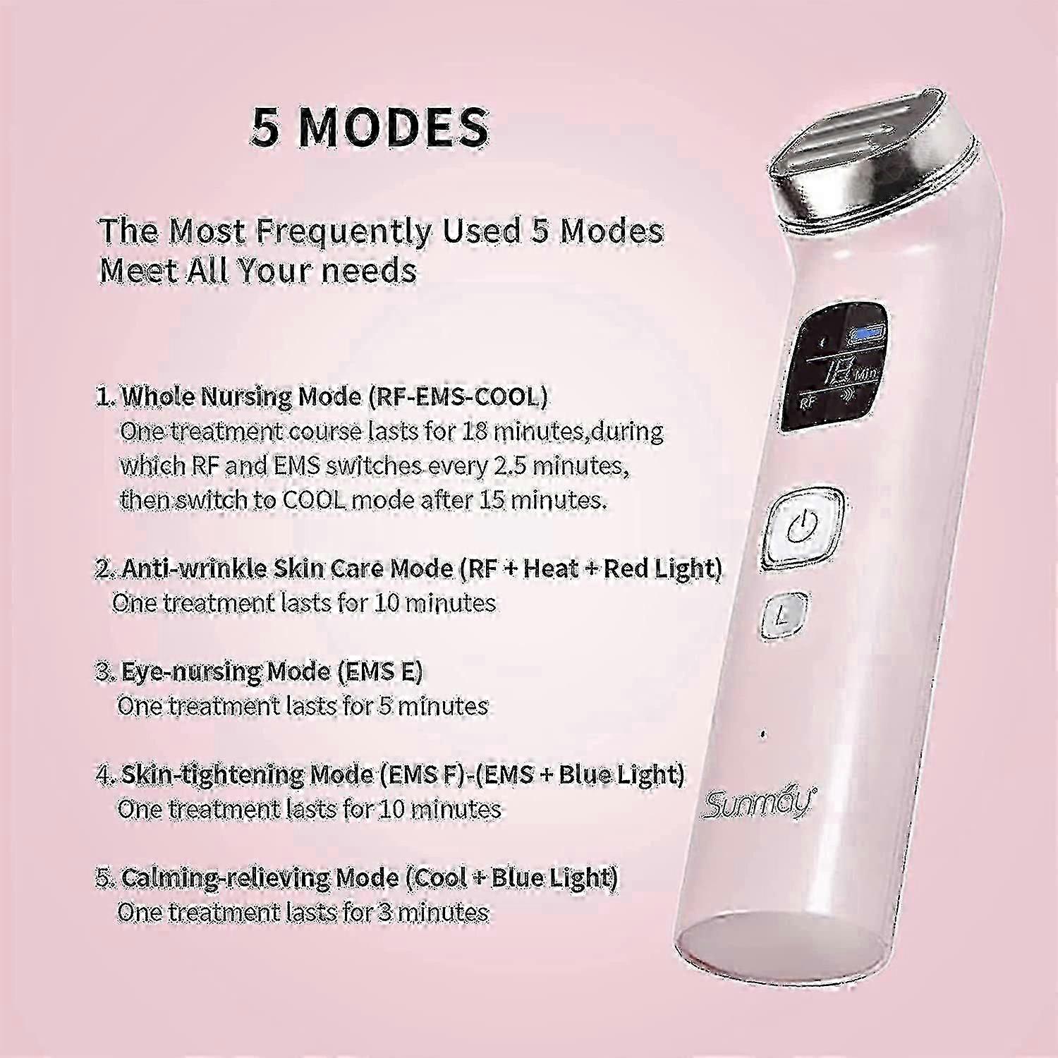 מכשיר פנים בתדר רדיו RF ומכשיר Ems למתיחת עור - אנטי אייג'ינג לפנים מחוממות וקורות