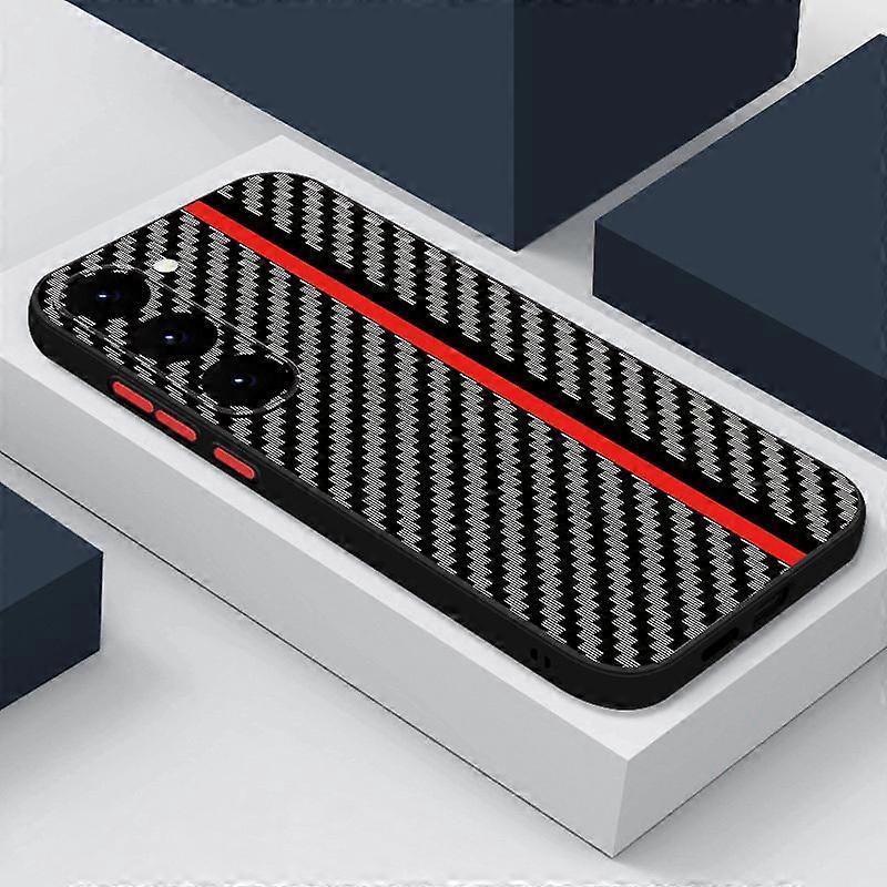 For Samsung Galaxy S24 A54 A14 S23 S22 S21 Ultra Plus Carbon Fiber Texture Luxury Shockproof Phone Case PC Soft Edge Back Cover