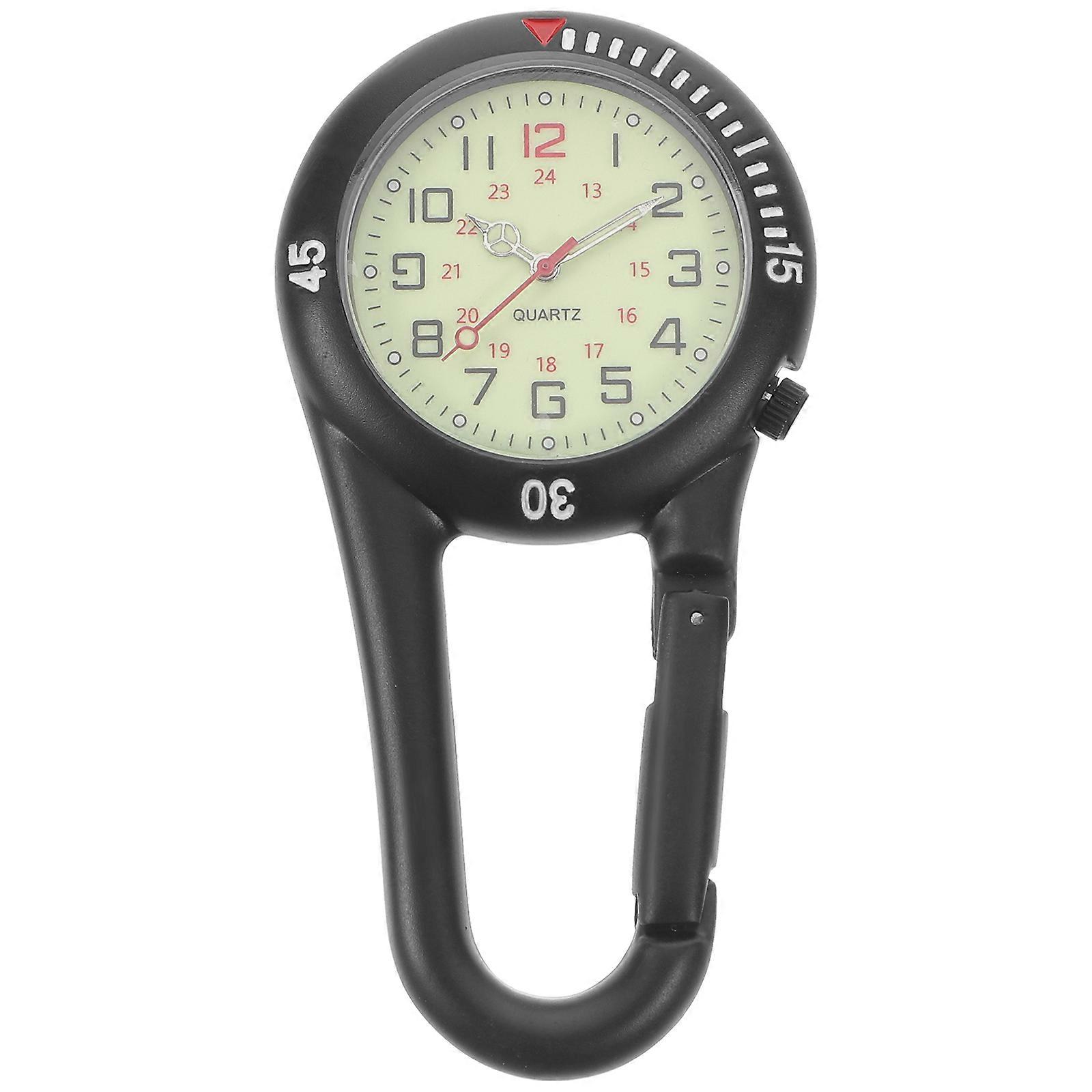 Clip On Watch with Precise Quartz Movement for Nurses and Doctors Black Color Fits Belt Loop or Uniform 70 Characters