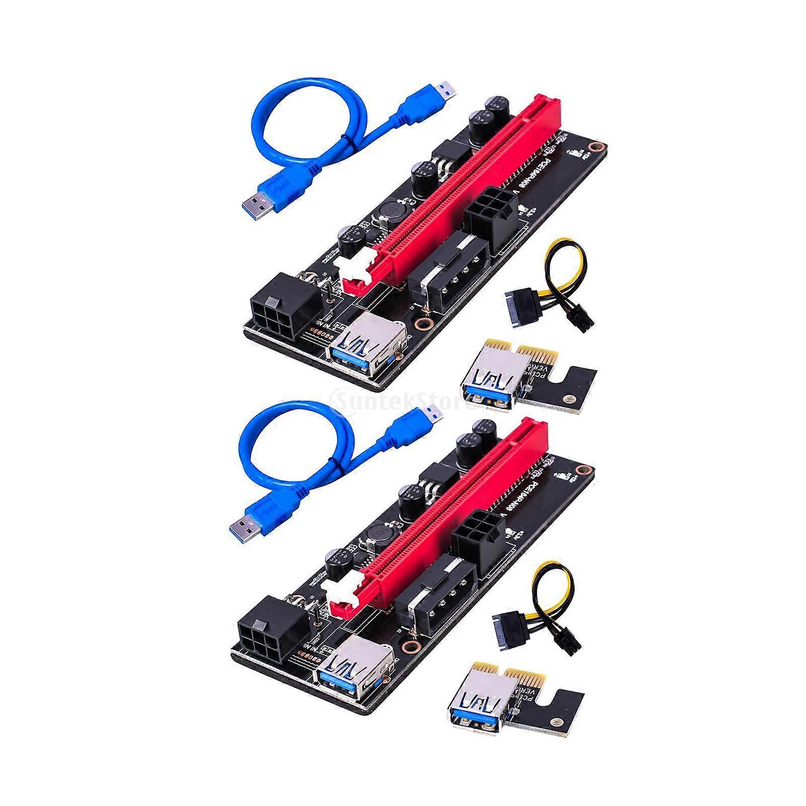 2Pcs PCI-E VER009S 1x to 16x Graphic Extension Adapter Card Professional