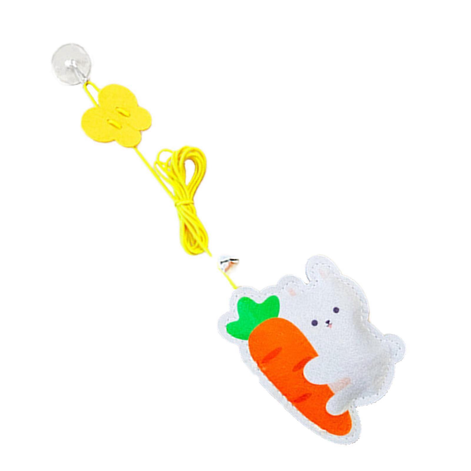 Door Cat Teaser Toy Retractable Adjustable Elastic Rope Interactive Doorway Kitten Teaser Toy 6.6ft Felt Rabbit (Built in Catnip) 