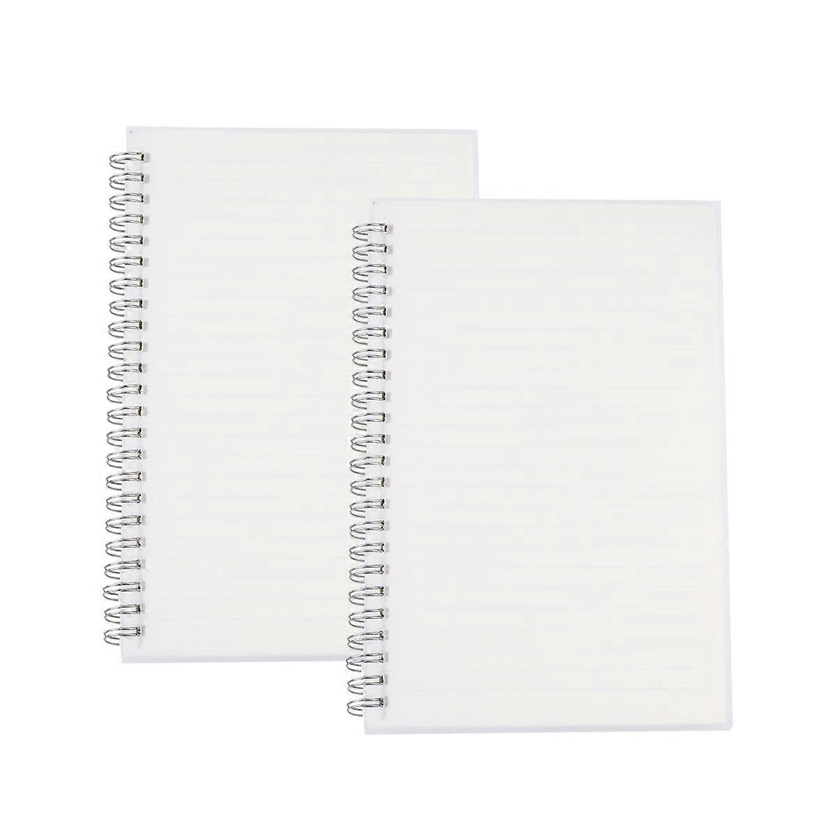 Coil Notebook Set Writing Diary Transparent Grid Lines 21x14.5cm PP 2Pack