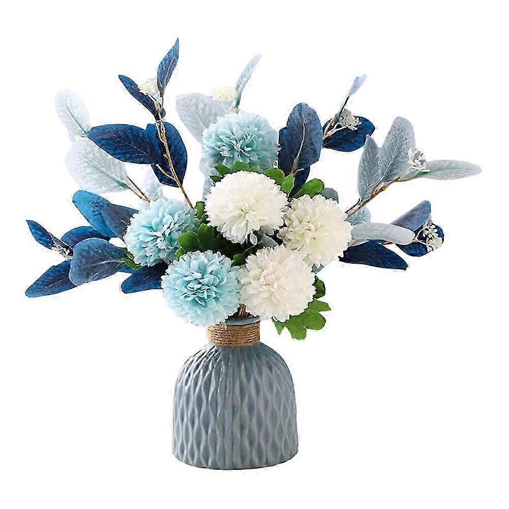 Timeless Flower Arrangements, Linen Rope Bound Silk Hydrangeas For Home Decoration, Waterproof Greenery Plants With Adjustable Bending Angle Of