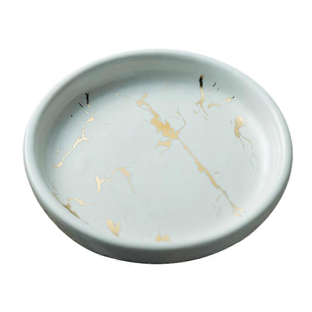 Bathroom Storage Ceramic Soap Holder Golden Marble Texture Non Slip Bottom 1Pc