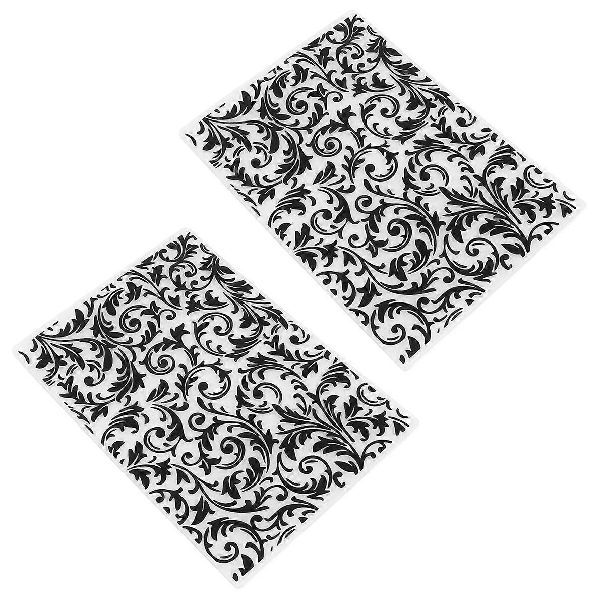 Embossing Templates Plastic Embossing Folder for Decoration 2Pcs Black