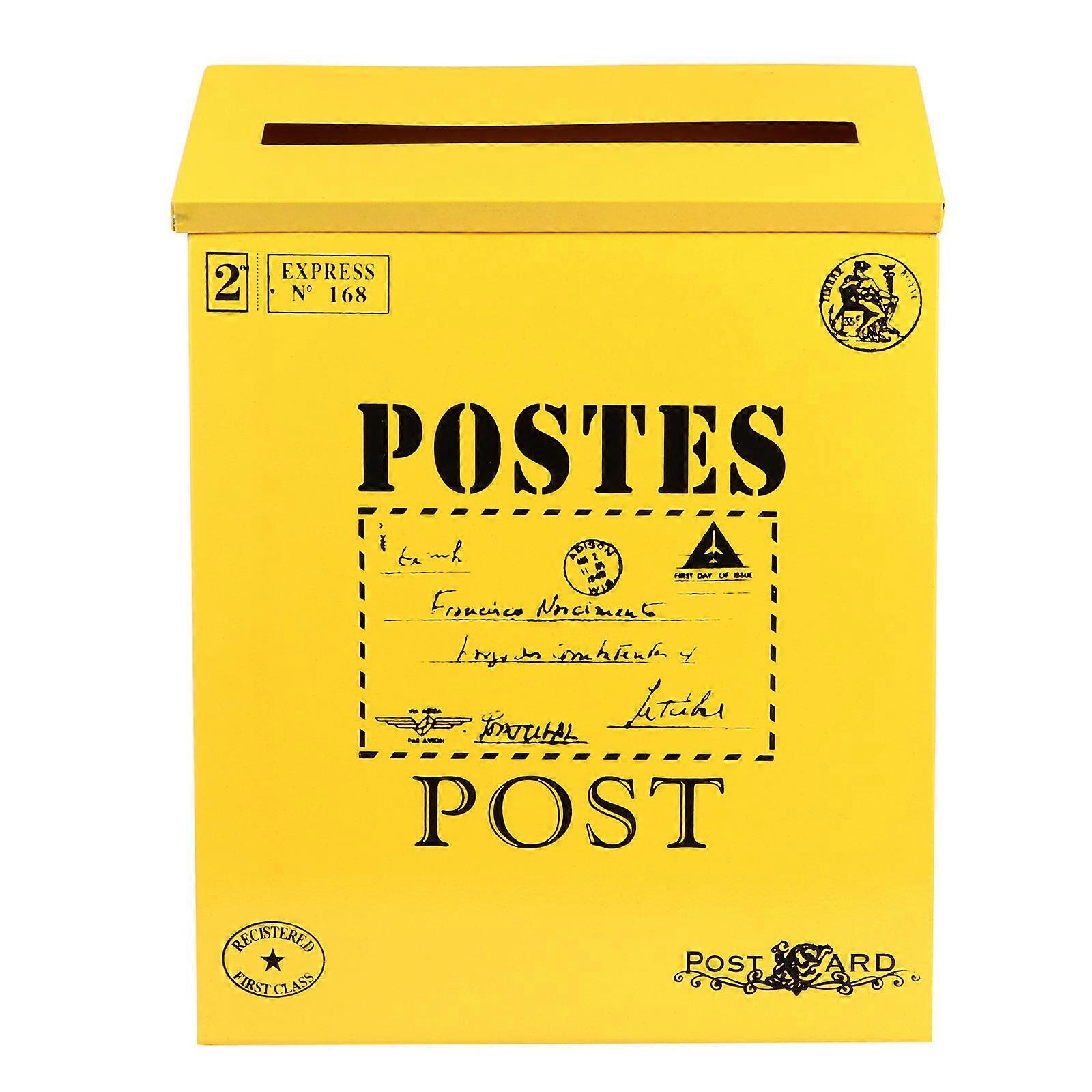 Vintage Letter Box for Outdoor Decor – Durable, Weather Resistant Newspaper Case with Storage Space