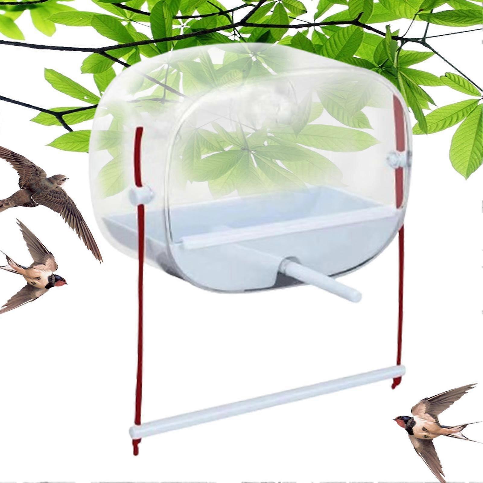 Bird Feeder with Window, Transparent Bird House for Kids, Windowsill Bird Watching Feeder, E White Color, Fun Design