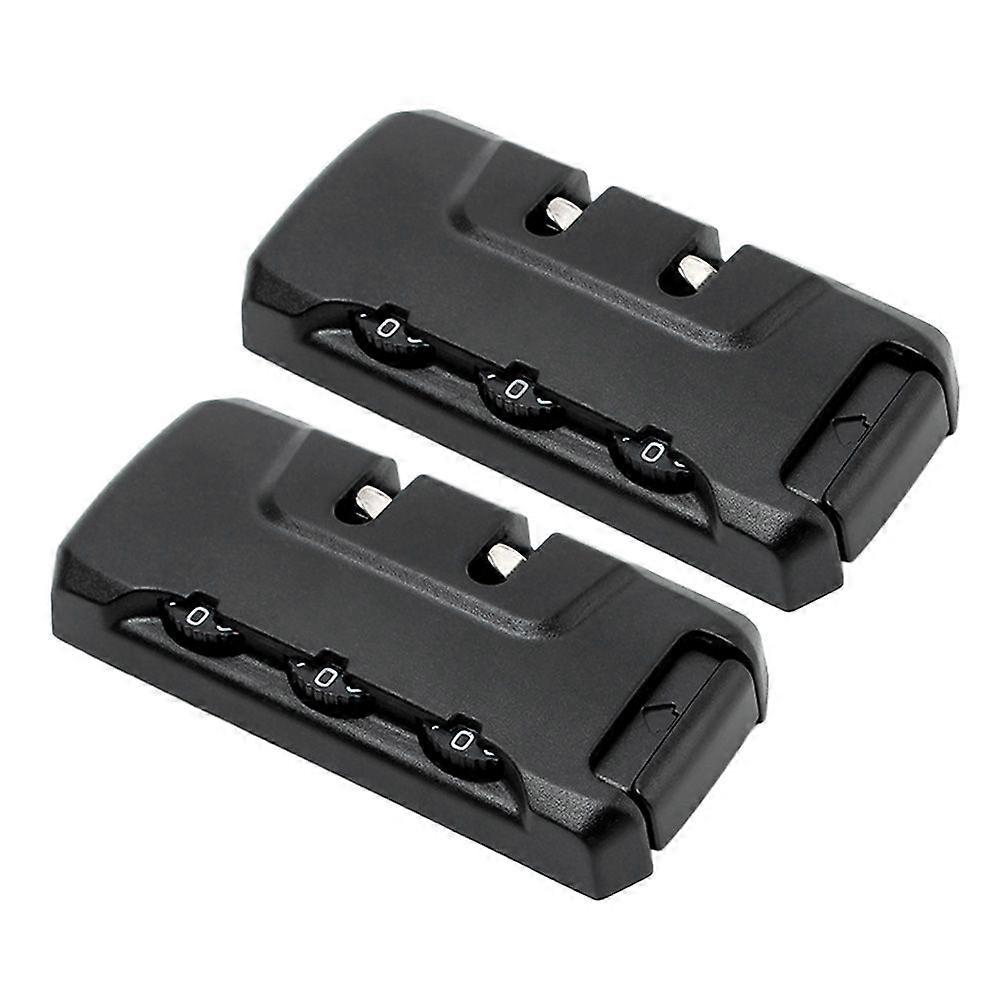 2PCS Luggage Lock Password 3 Dial Combination Code Lock Tool Secure Fixed Tools Luggage Safety for Travel Outdoor Camping (Black)