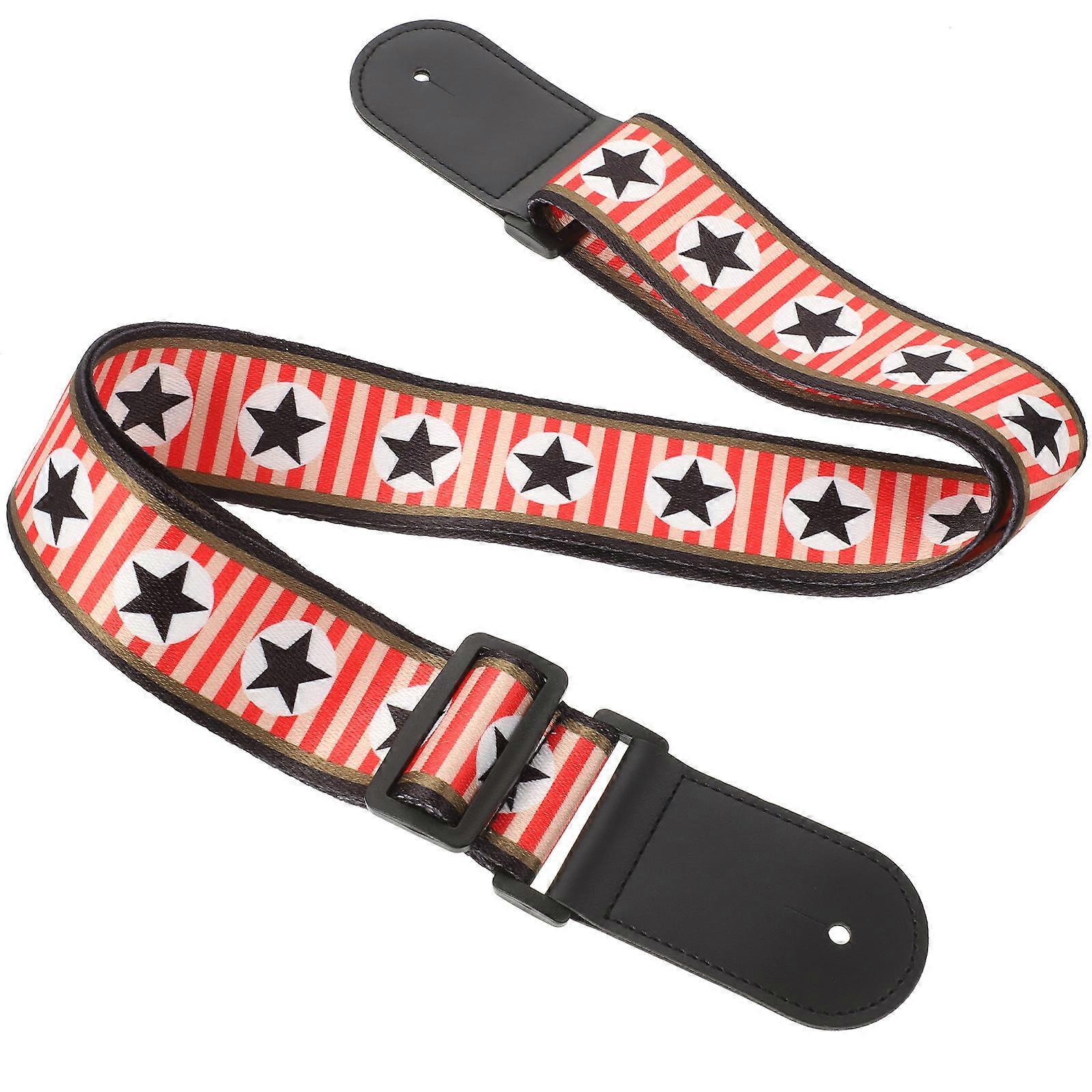 Wide Guitar Strap Guitar Accessories For Men Adjustable Ukulele Strap Assorted Color Polyester Rectangular 1Pcs