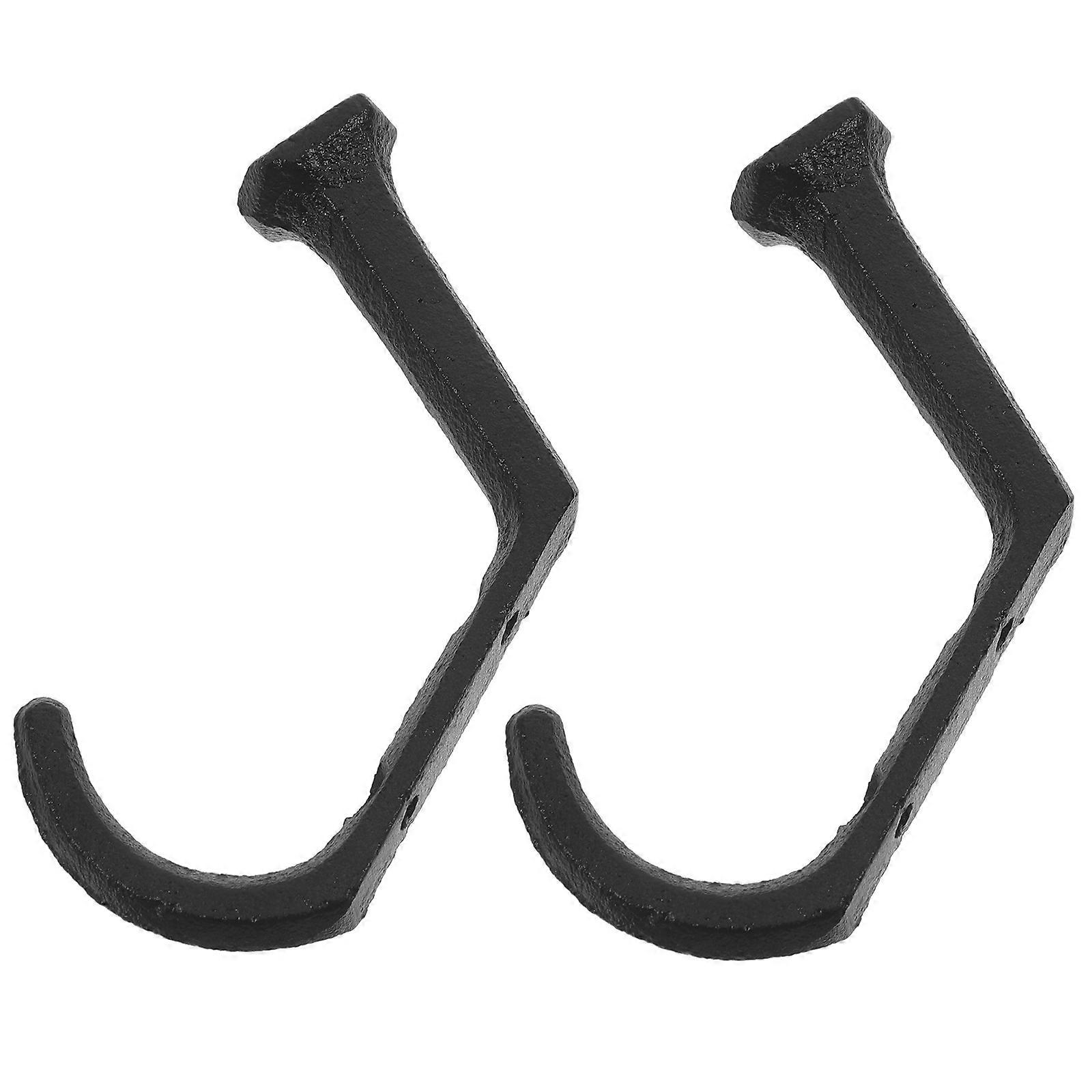 Hanging Coats and Holding Hats Cast Iron Hooks Vintage Style Wall Hangers for Homeowners and Decorators 2Pcs