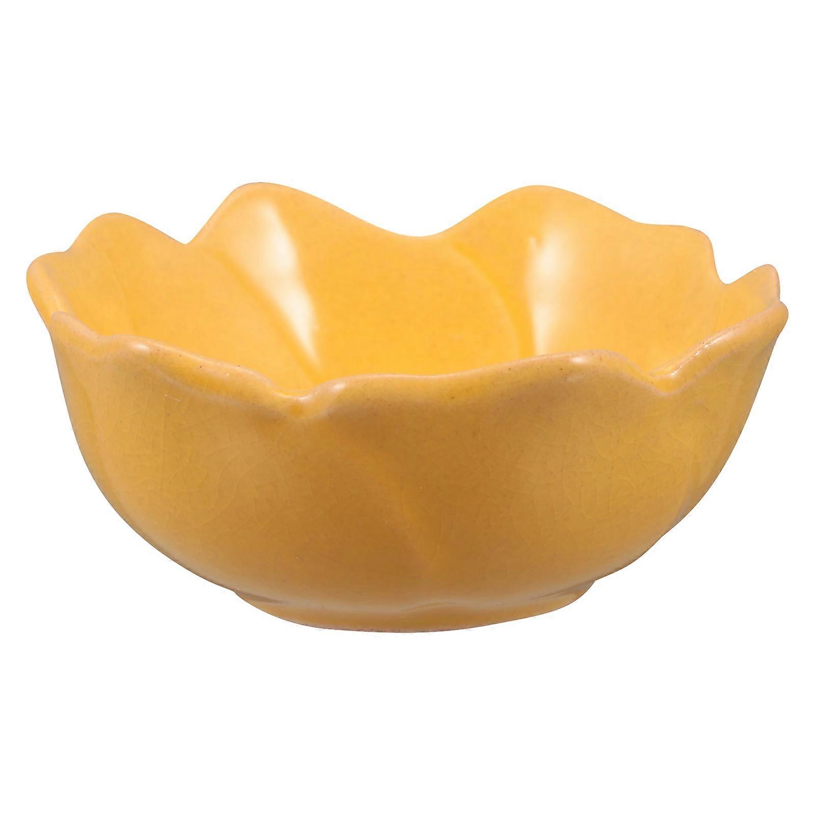 bols en céramique aromathérapie brûleur plat décoration intérieure jaune 8.5X8.5cm stockage 1Pack