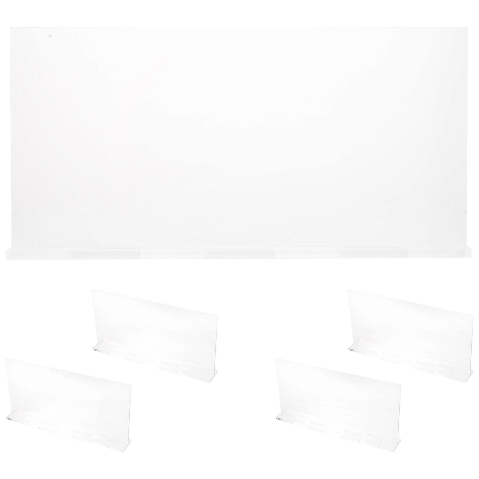 Workstation Nameplate Clear Acrylic Desk Name Plate Office Supplies Transparent 20x10cm 5Pcs