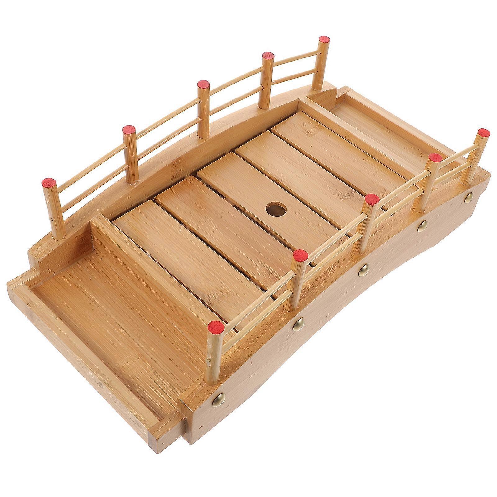 1pc Sushi Tray Sushi Plate Sushi Container Practical Sushi Board (Yellow)