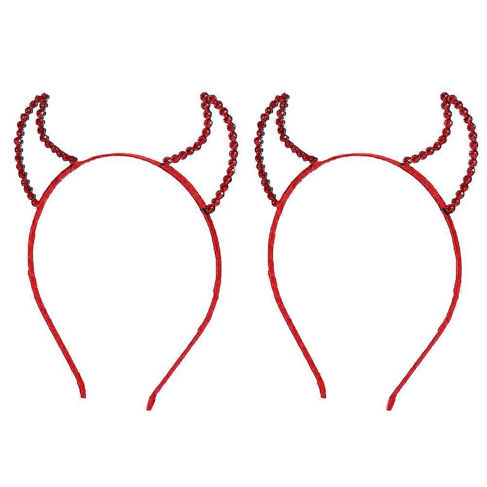 Here's a refined and professional product description based on your input:

 

**2pcs Rhinestone Horns Headband – Eye Catching Halloween Costume Hair