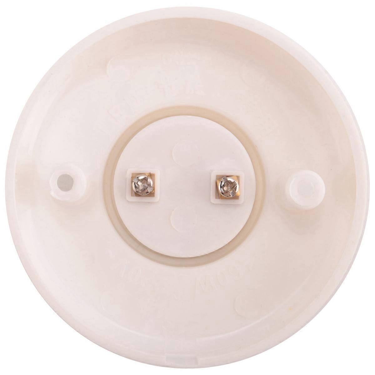 5X E27 Round Plastic Base Screw Light Bulb Lamp Socket Holder White