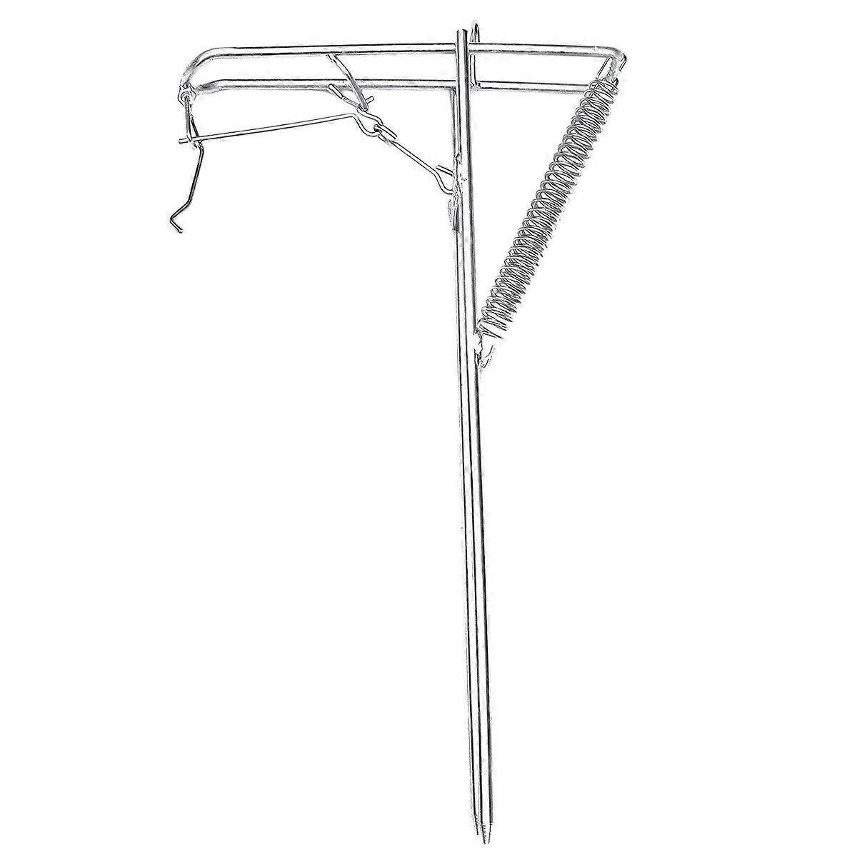 Fishing Pole Tripod Bracket Silver 19x5.5x26cm Automatic Retriever 1Pack