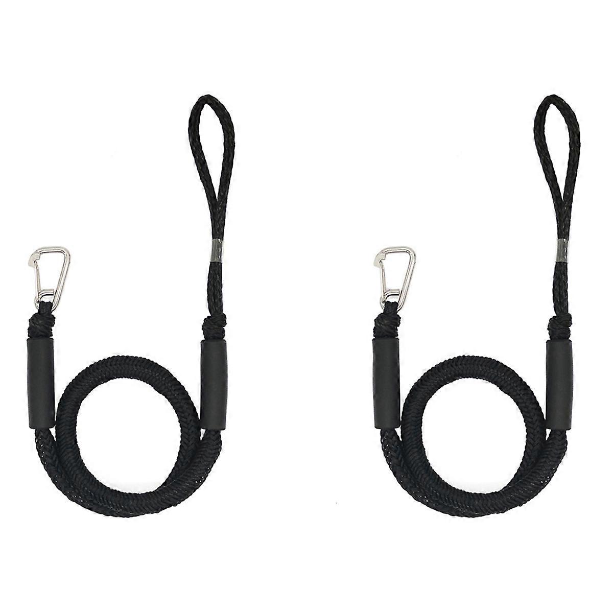 Boat Bungee Dock Lines Marine Mooring Rope for Motor Kayak Black