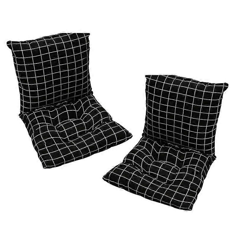 Pack of 2 Chair Cushions with Back Seat, Back Cushion with Ties (40x80cm)
