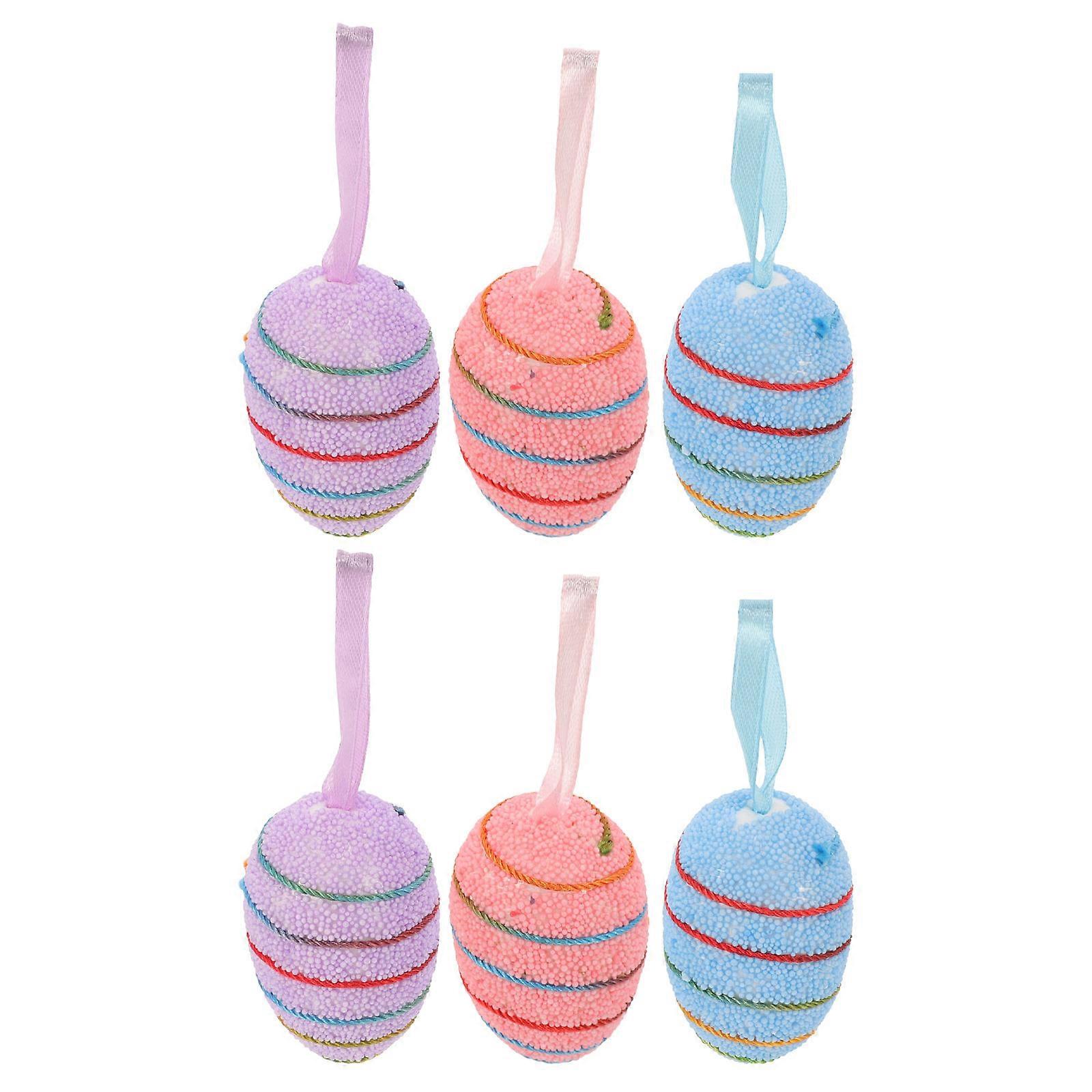 Egg Shaped Tree Hanging Decorations Textile Material For Home And Office Decoration 6Pcs