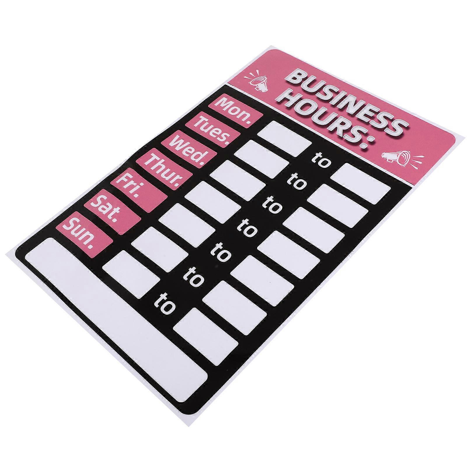 Rewritable Business Hours Sign Open Closed Sign for Store, Restaurant, Bar, Retail Door Window